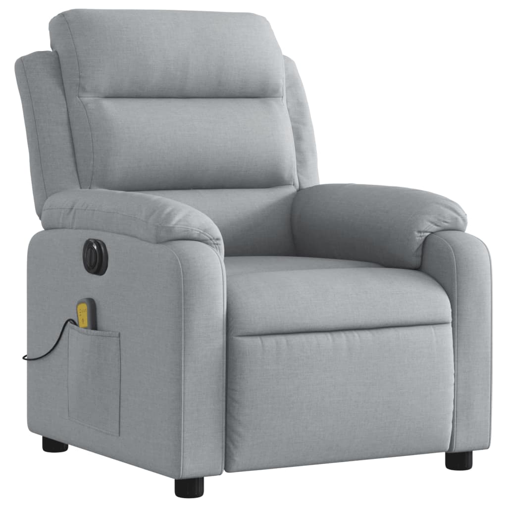 Fauteuil de massage inclinable électrique gris clair tissu Fauteuils vidaXL   