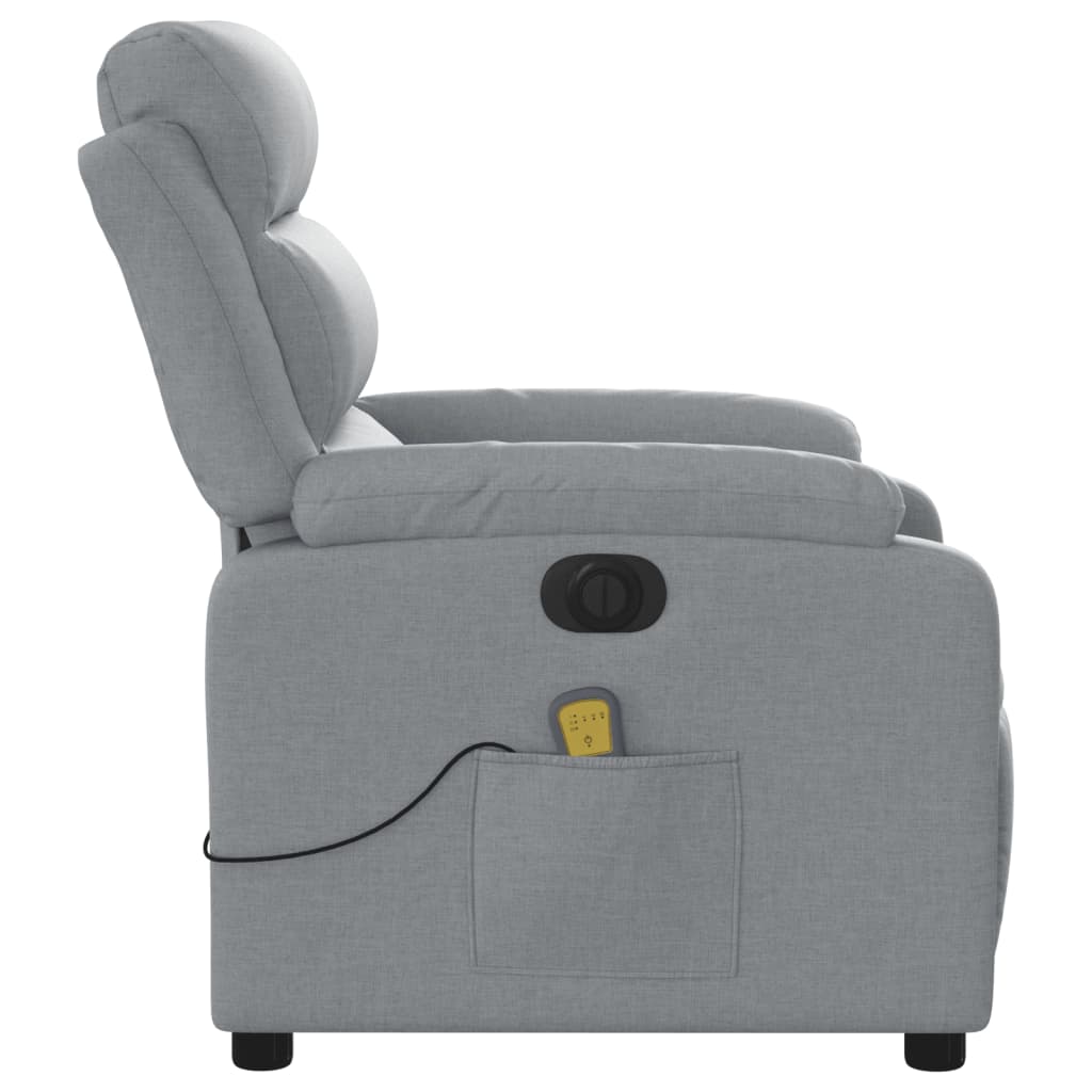 Fauteuil de massage inclinable électrique gris clair tissu Fauteuils vidaXL   