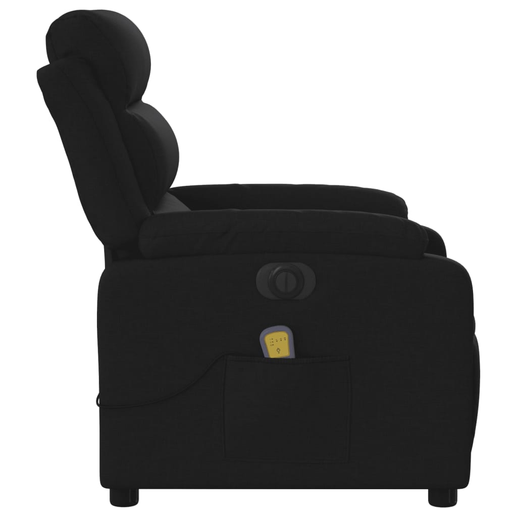 Fauteuil de massage inclinable électrique Noir Tissu Fauteuils vidaXL   