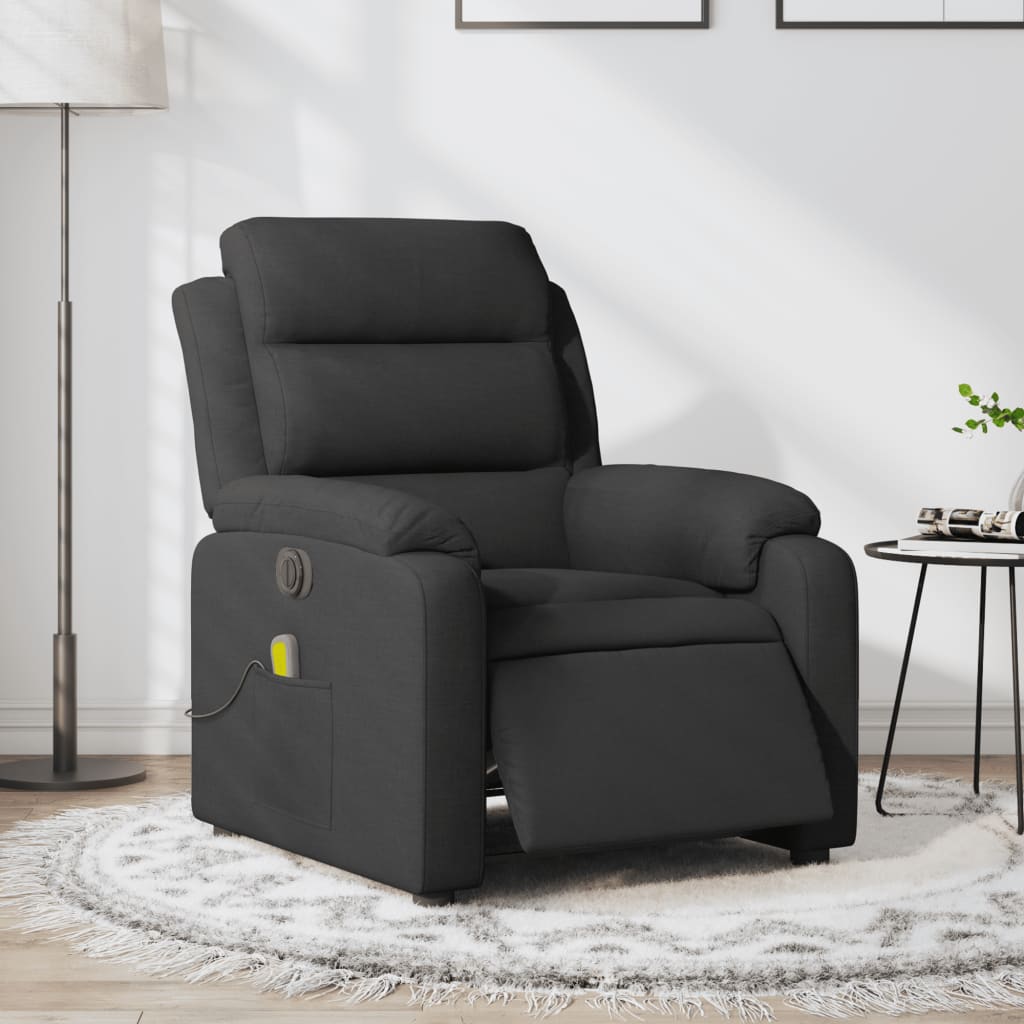 Fauteuil de massage inclinable électrique Noir Tissu Fauteuils vidaXL   