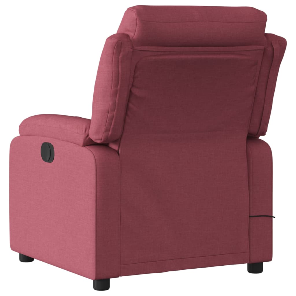 Fauteuil de massage inclinable électrique Rouge bordeaux Tissu Fauteuils vidaXL   