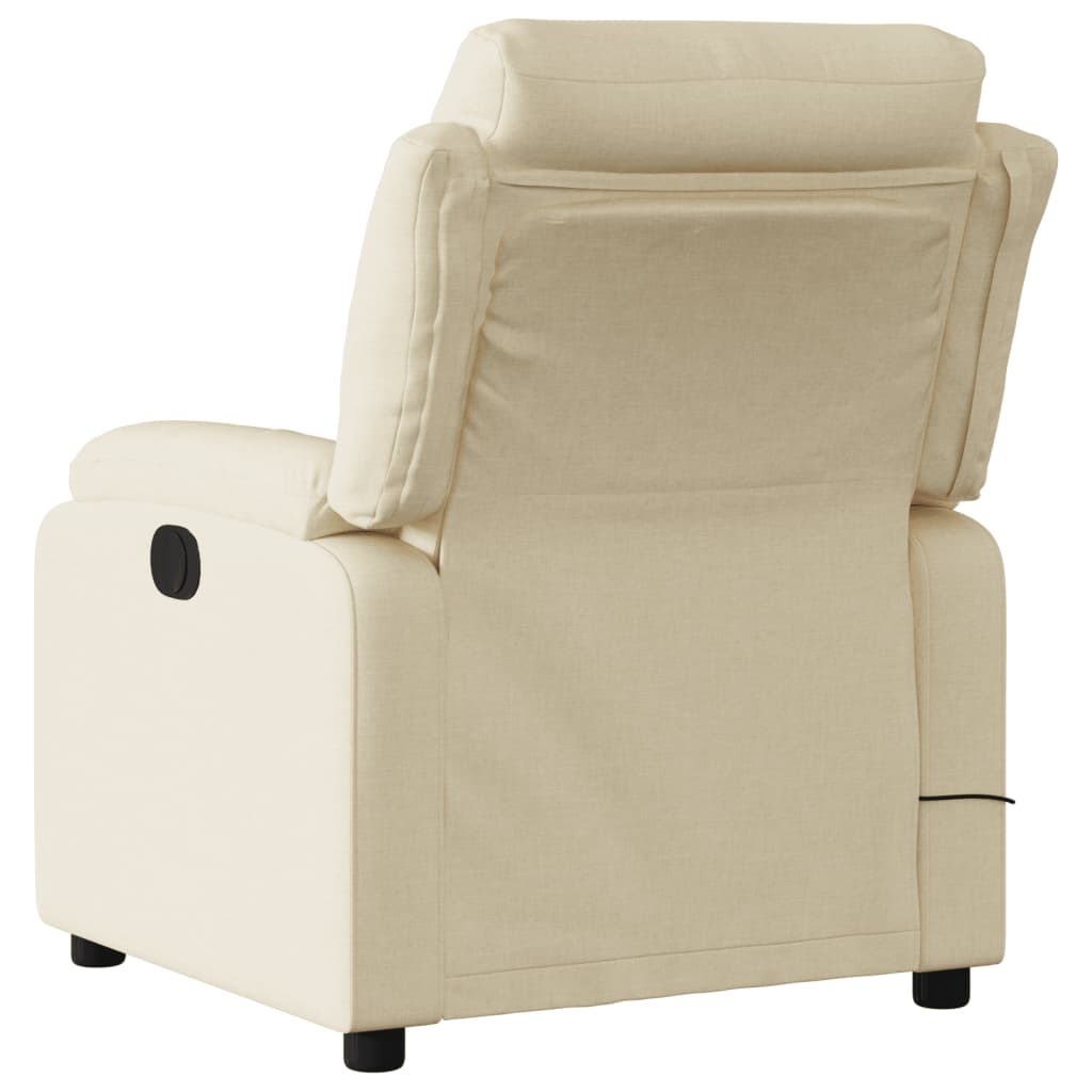 Fauteuil inclinable de massage électrique crème tissu Fauteuils vidaXL   