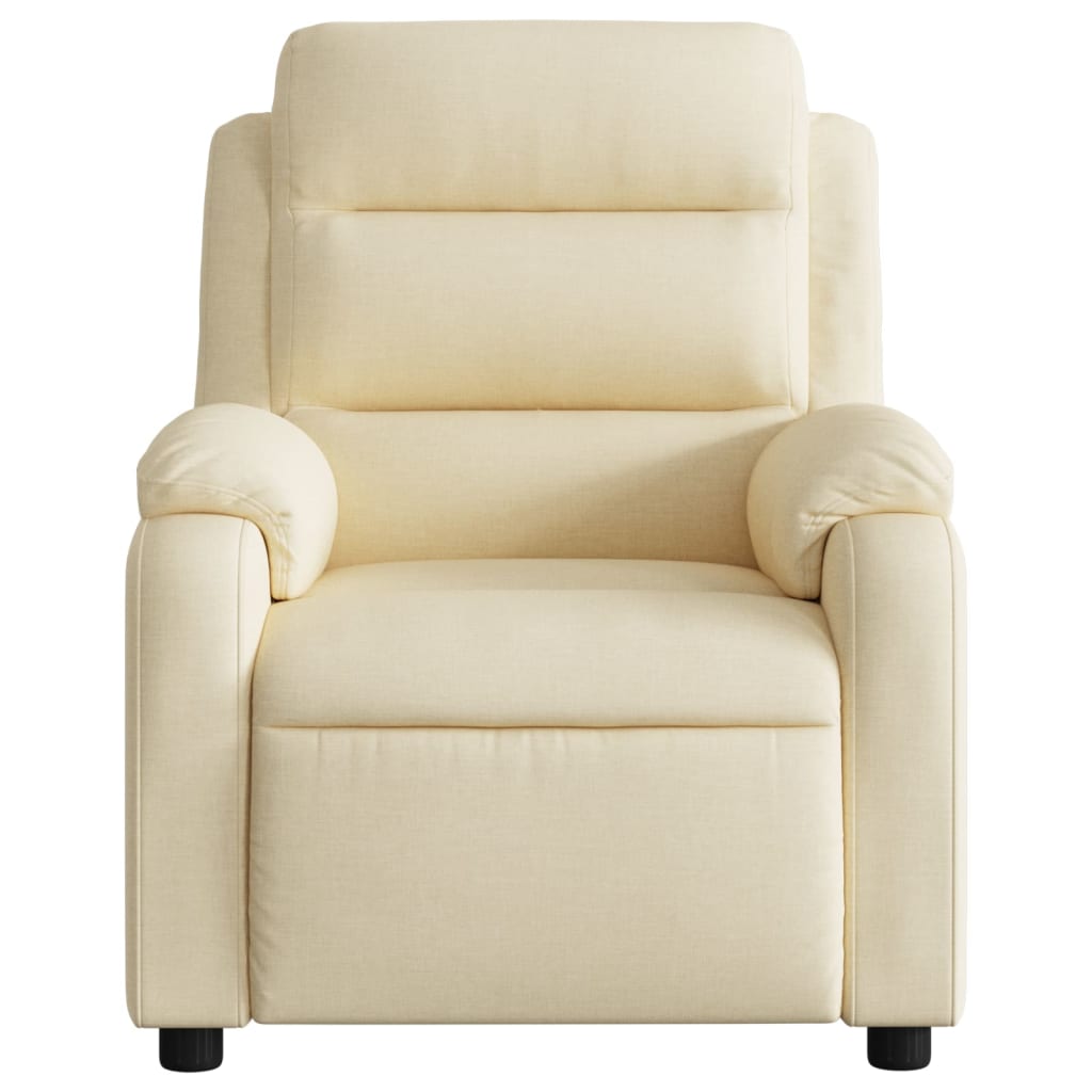 Fauteuil inclinable de massage électrique crème tissu Fauteuils vidaXL   