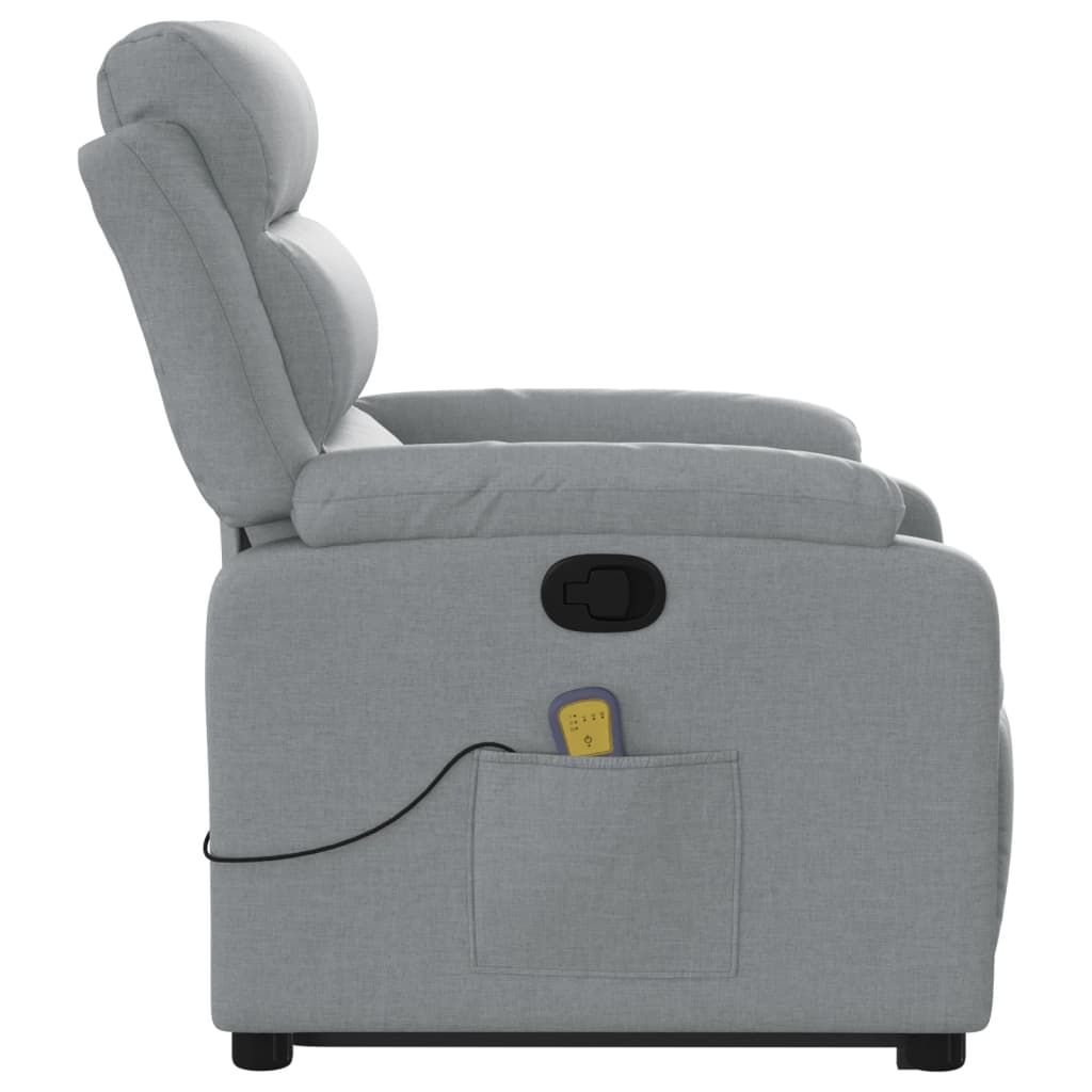 Fauteuil de massage inclinable Gris clair Tissu Fauteuils vidaXL   