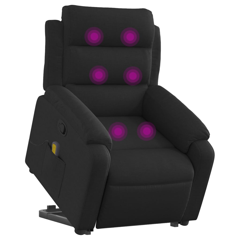 Fauteuil de massage inclinable Noir Tissu Fauteuils vidaXL   