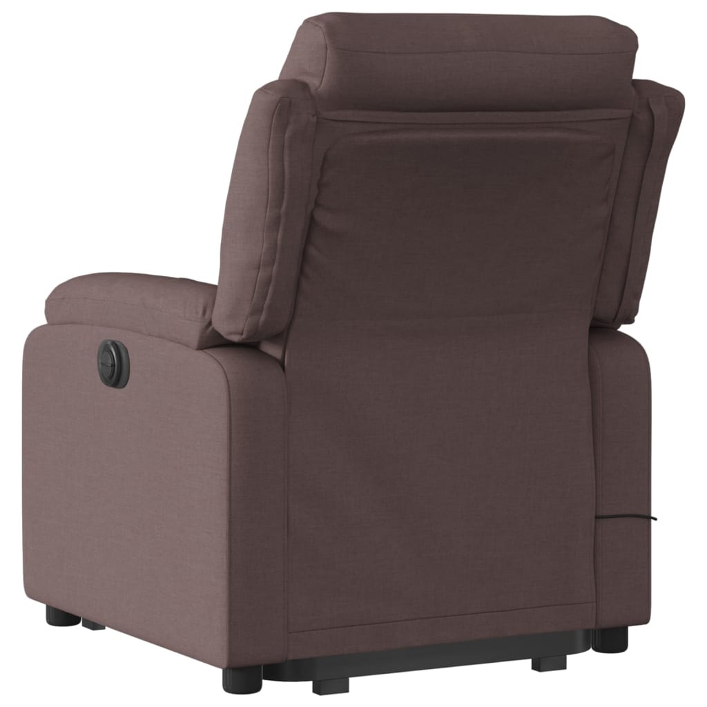 Fauteuil inclinable de massage Marron foncé Tissu Fauteuils vidaXL   