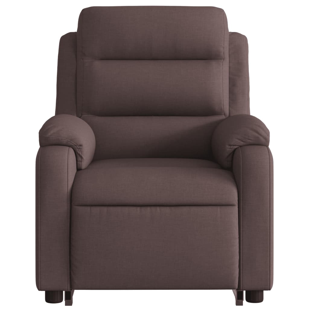 Fauteuil inclinable de massage Marron foncé Tissu Fauteuils vidaXL   