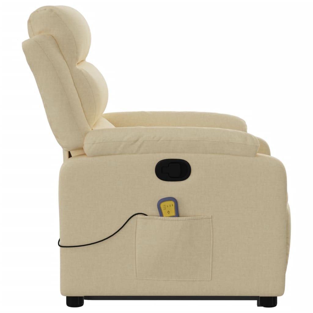 Fauteuil inclinable de massage Crème Tissu Fauteuils vidaXL   