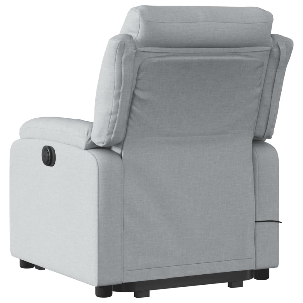 Fauteuil inclinable de massage électrique Gris clair Tissu Fauteuils vidaXL   