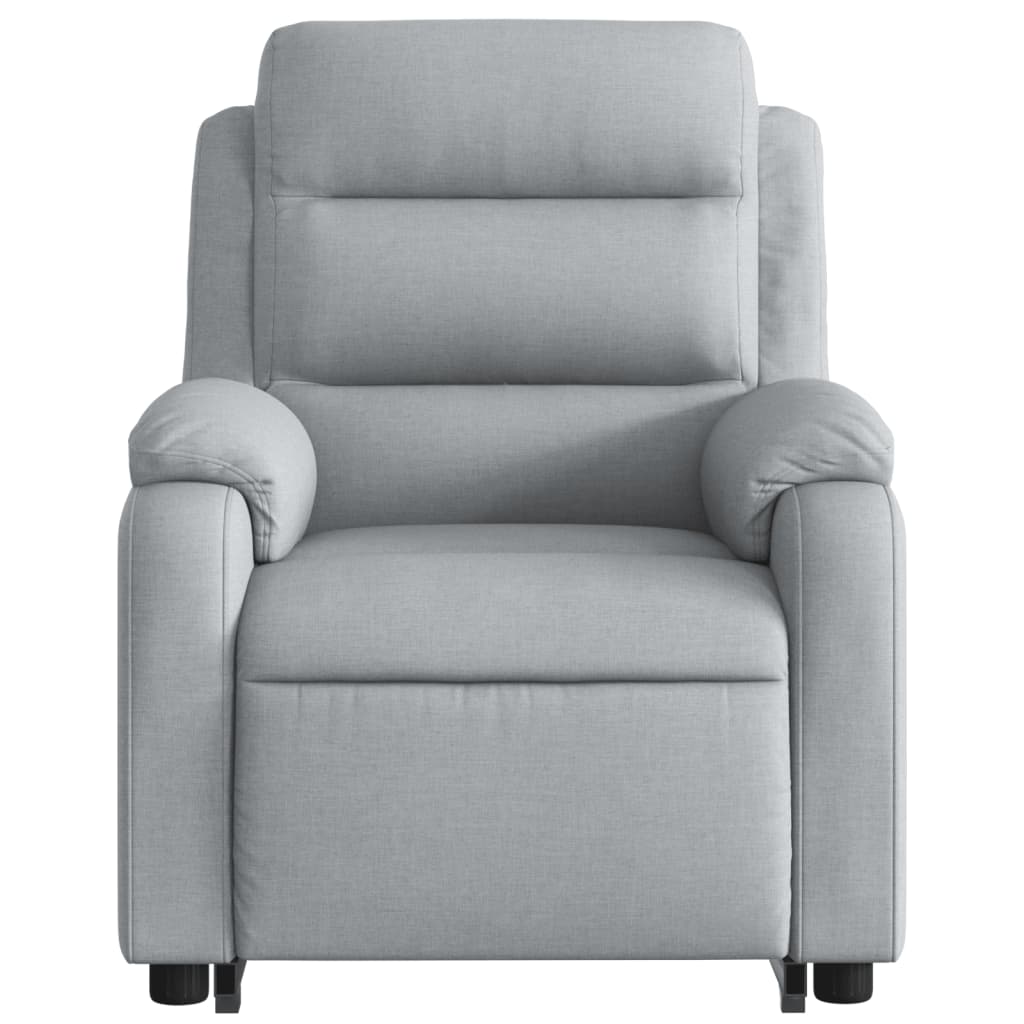 Fauteuil inclinable de massage électrique Gris clair Tissu Fauteuils vidaXL   