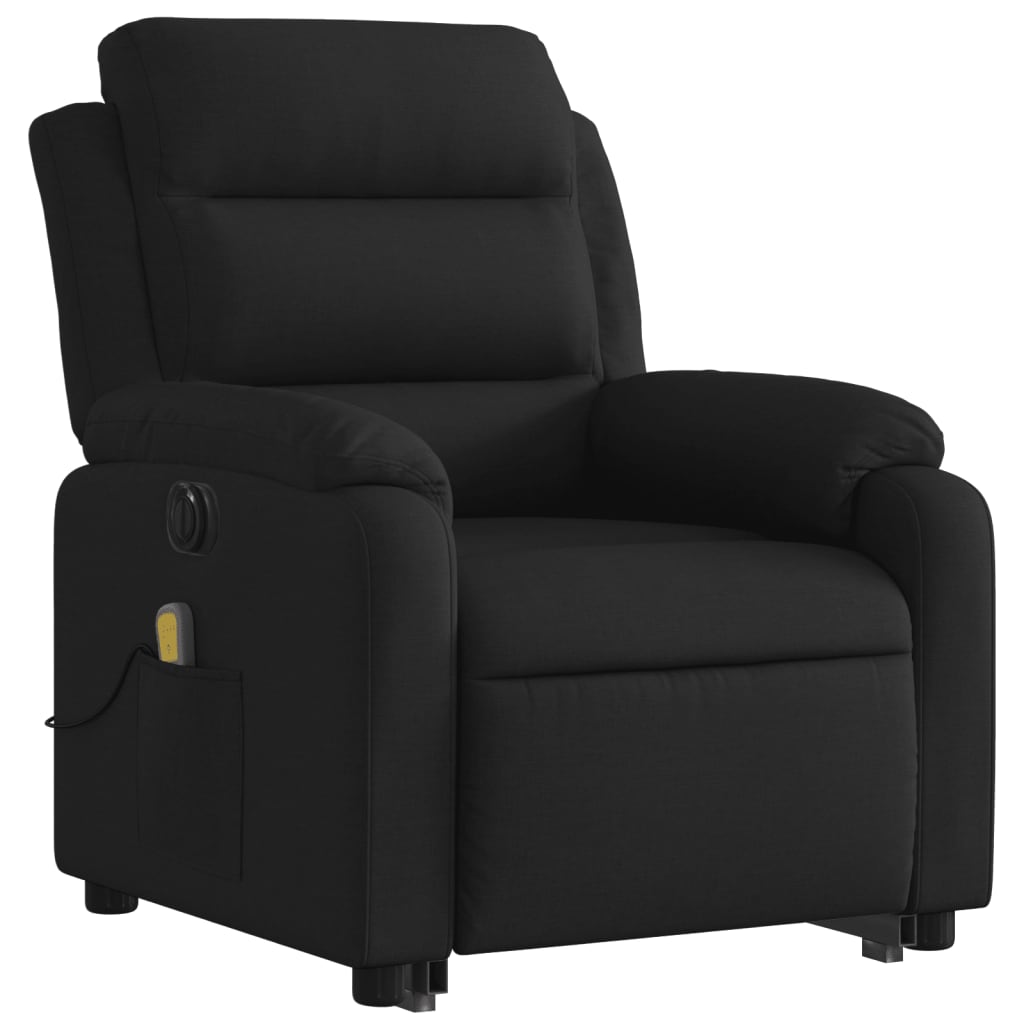 Fauteuil inclinable de massage électrique Noir Tissu Fauteuils vidaXL   