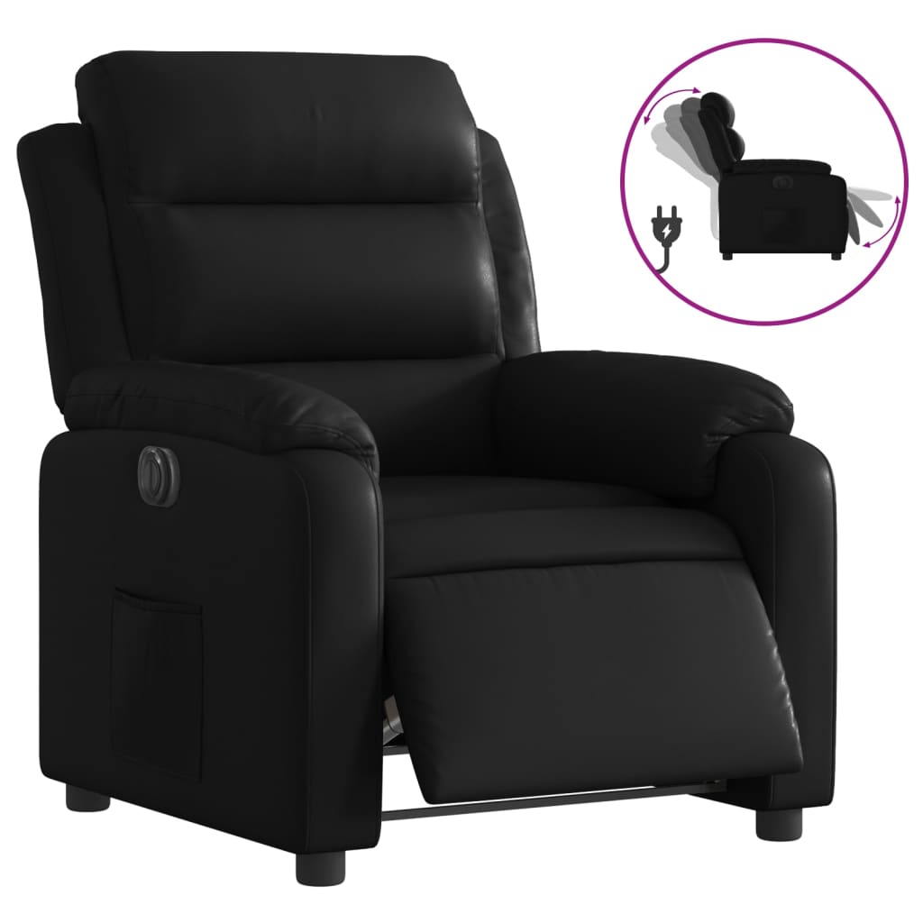 Fauteuil inclinable électrique Noir Similicuir Fauteuils vidaXL   