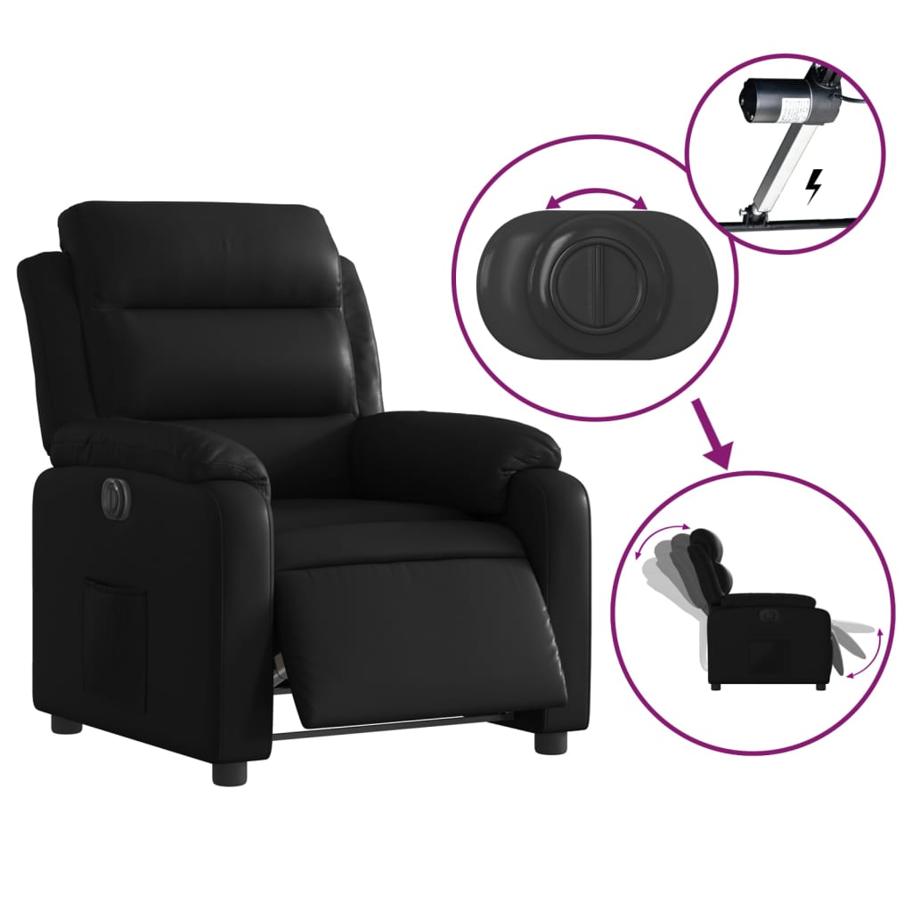 Fauteuil inclinable électrique Noir Similicuir Fauteuils vidaXL   