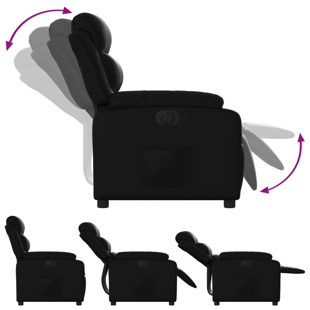 Fauteuil inclinable électrique Noir Similicuir Fauteuils vidaXL   