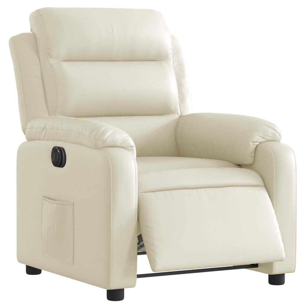 Fauteuil inclinable électrique Crème Similicuir Fauteuils vidaXL   