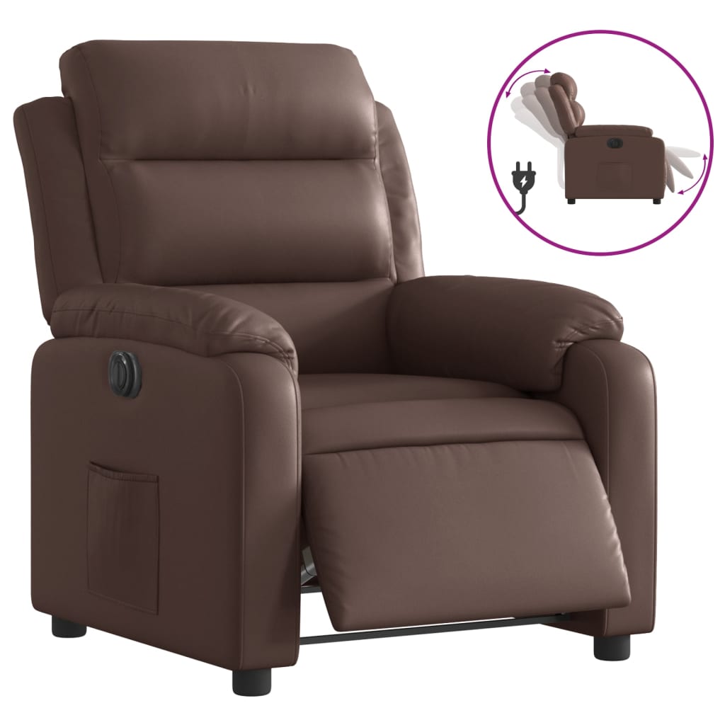 Fauteuil inclinable électrique Marron Similicuir - Xios Store SNC