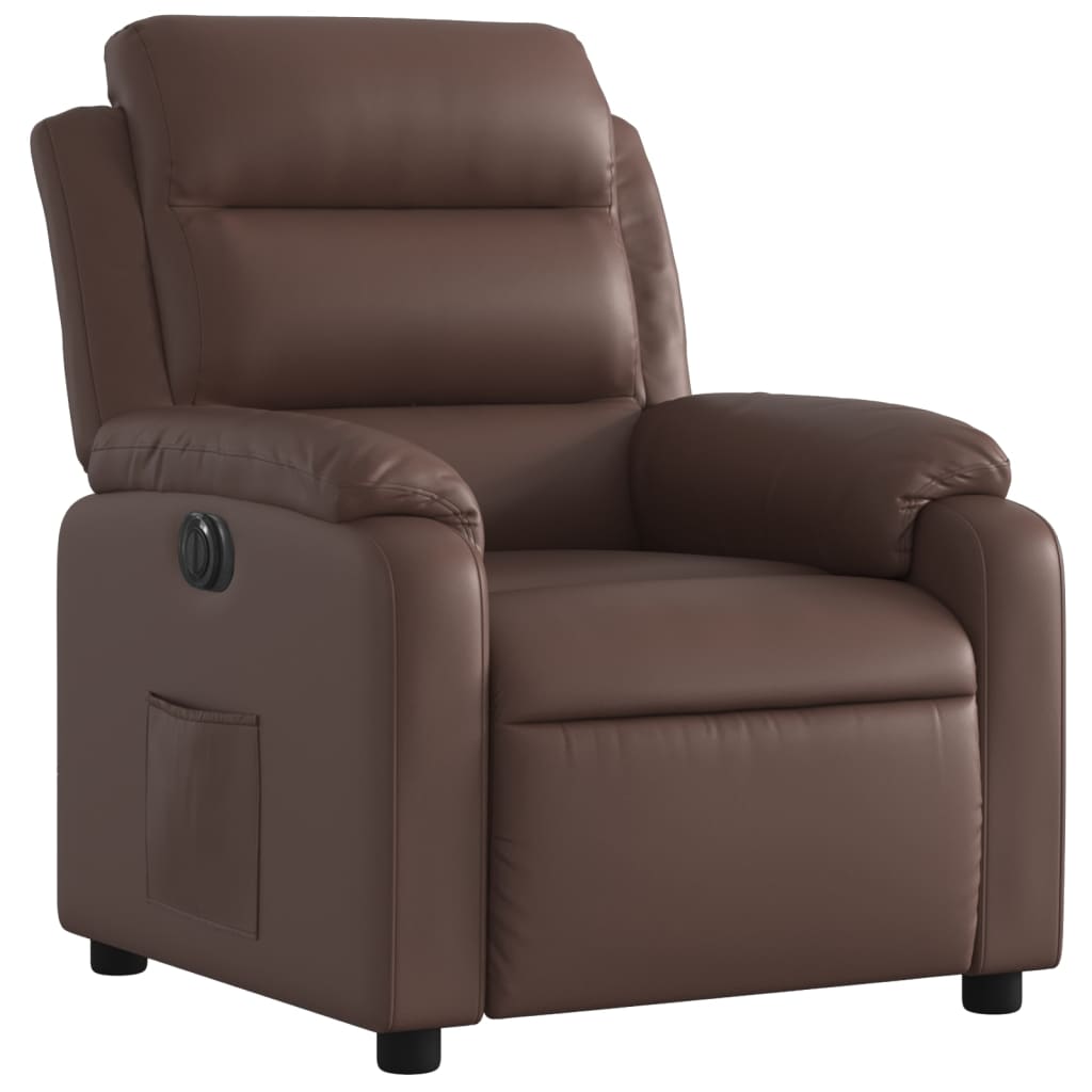 Fauteuil inclinable électrique Marron Similicuir - Xios Store SNC