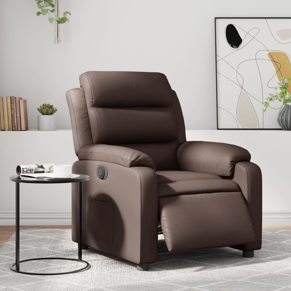 Fauteuil inclinable électrique Marron Similicuir - Xios Store SNC