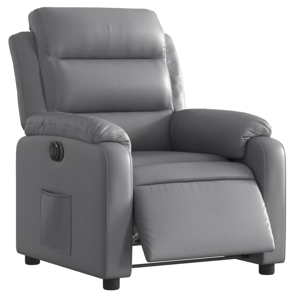 Fauteuil inclinable électrique Gris Similicuir Fauteuils vidaXL   