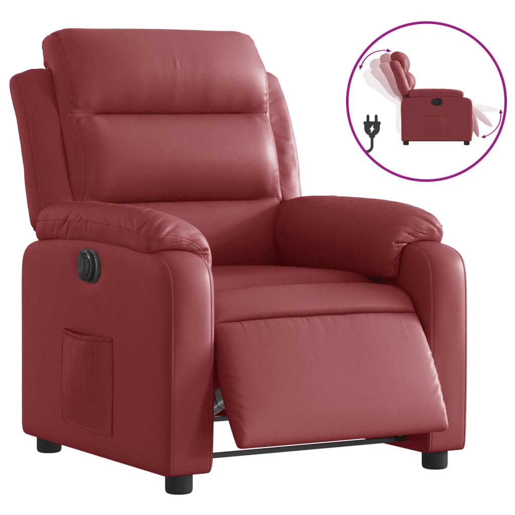 Fauteuil inclinable électrique Rouge bordeaux Similicuir - Xios Store SNC