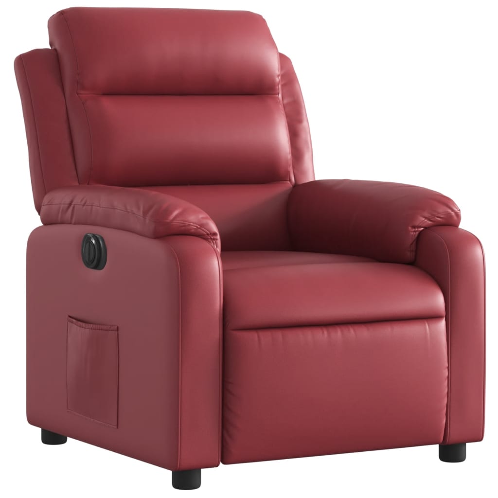 Fauteuil inclinable électrique Rouge bordeaux Similicuir - Xios Store SNC