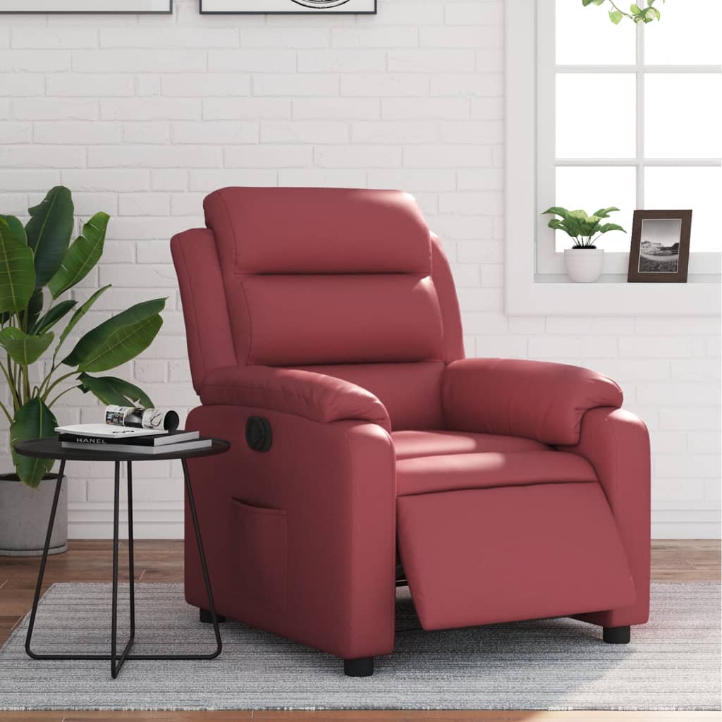 Fauteuil inclinable électrique Rouge bordeaux Similicuir - Xios Store SNC