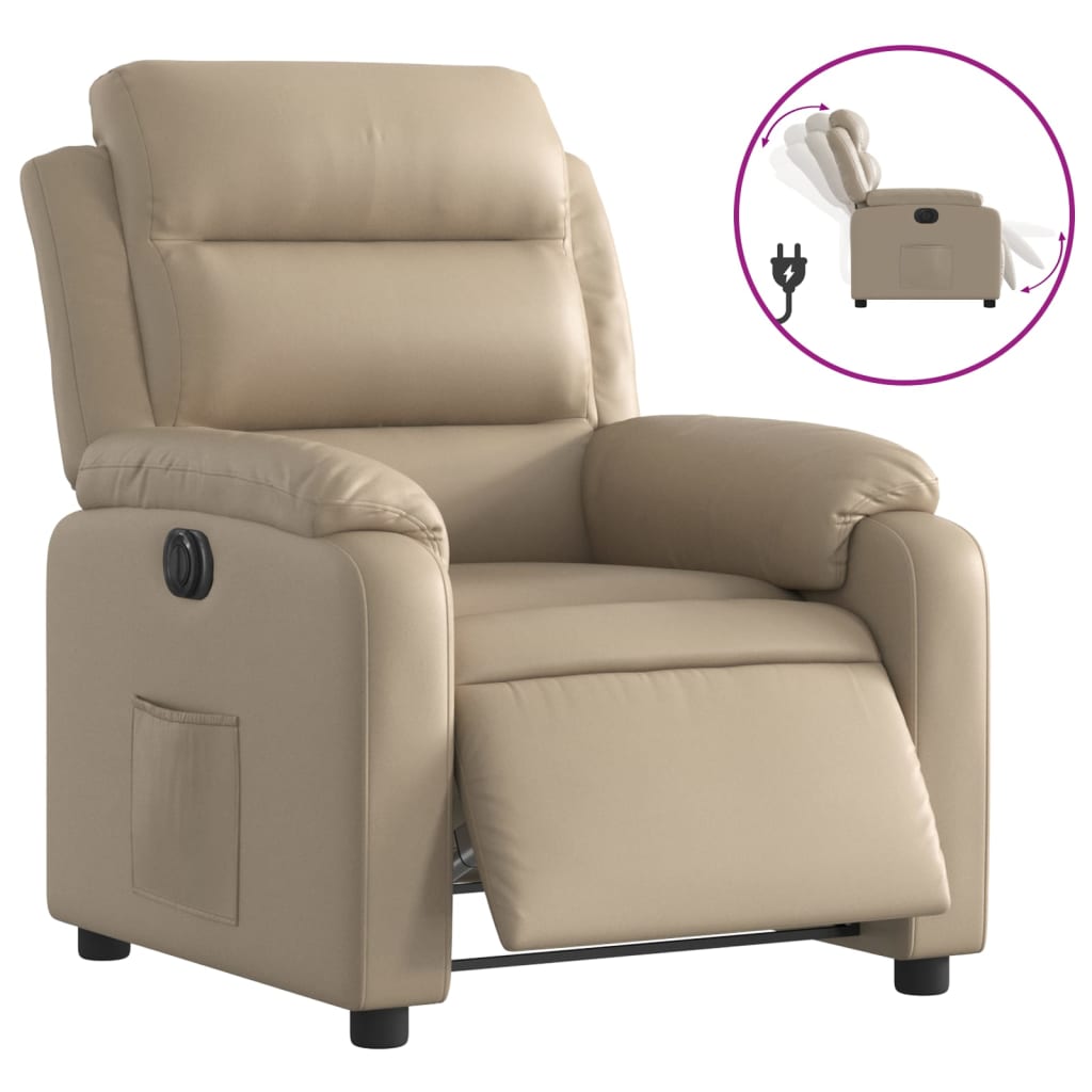 Fauteuil inclinable électrique Cappuccino Similicuir - Xios Store SNC