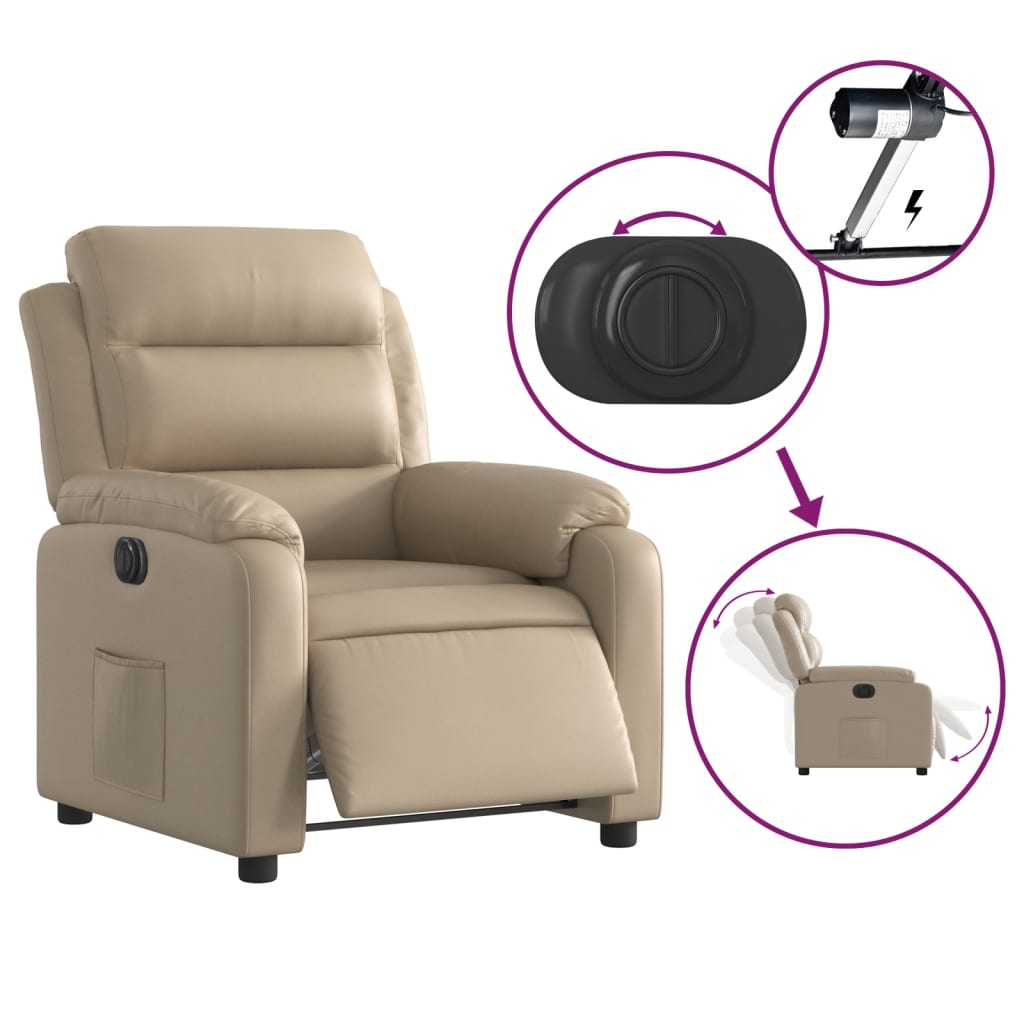 Fauteuil inclinable électrique Cappuccino Similicuir - Xios Store SNC