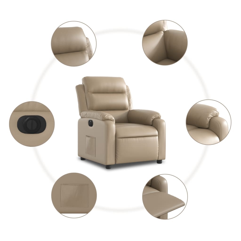 Fauteuil inclinable électrique Cappuccino Similicuir - Xios Store SNC