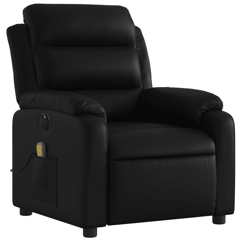 Fauteuil de massage inclinable électrique noir similicuir Fauteuils vidaXL   