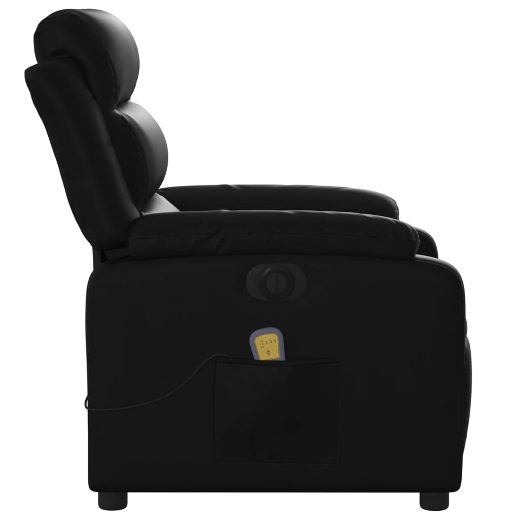 Fauteuil de massage inclinable électrique noir similicuir Fauteuils vidaXL   