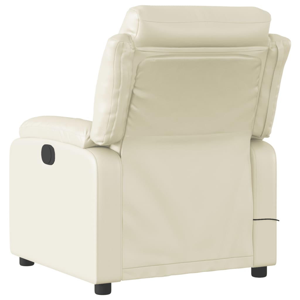 Fauteuil de massage inclinable électrique crème similicuir Fauteuils vidaXL   