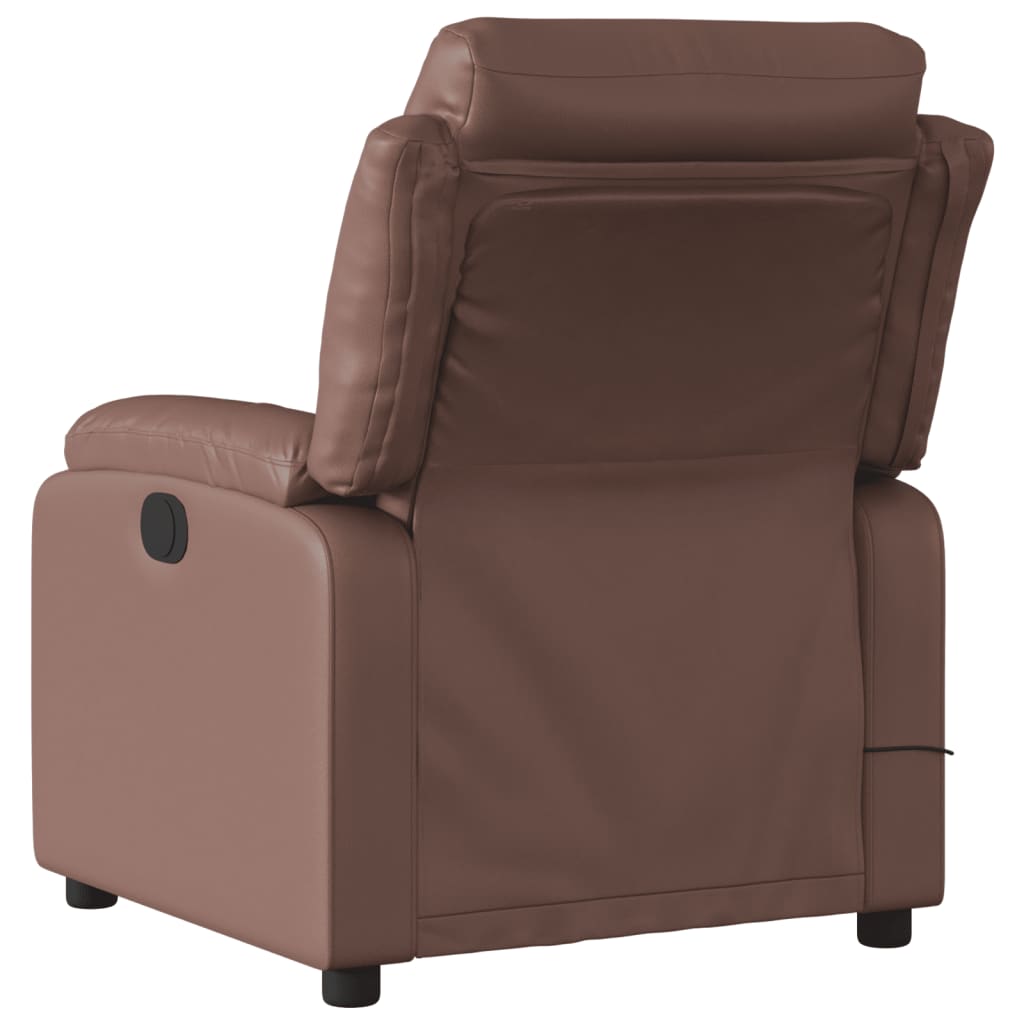 Fauteuil de massage inclinable électrique marron similicuir Fauteuils vidaXL