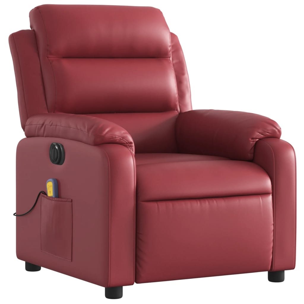 Fauteuil de massage inclinable électrique rouge bordeaux - Xios Store SNC