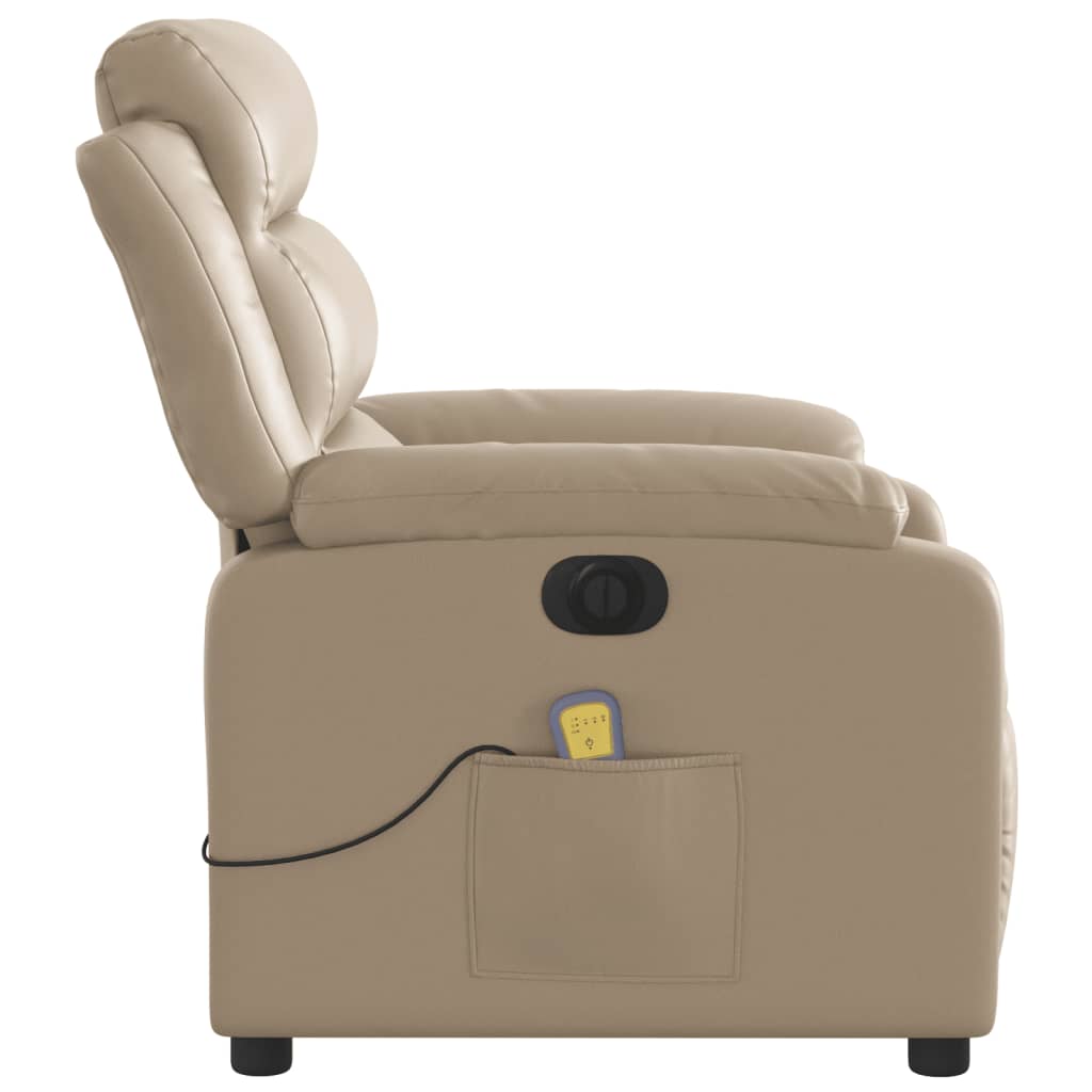 Fauteuil de massage inclinable électrique cappuccino similicuir - Xios Store SNC