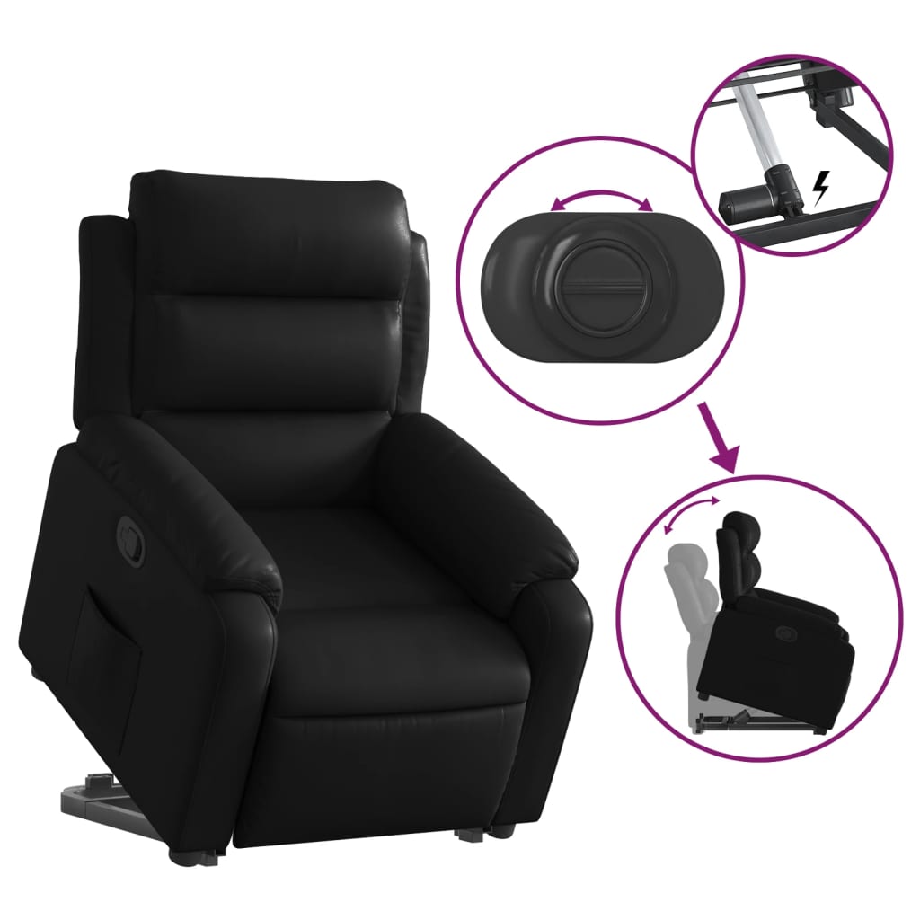 Fauteuil inclinable Noir Similicuir Fauteuils vidaXL   