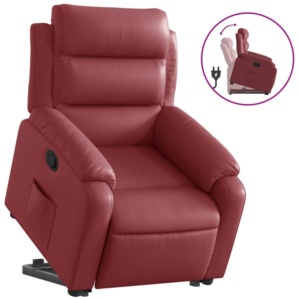 Fauteuil inclinable Rouge bordeaux Similicuir - Xios Store SNC