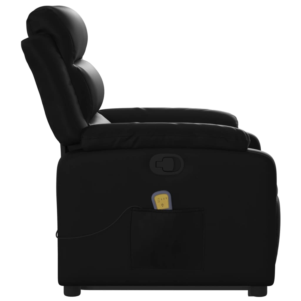 Fauteuil inclinable de massage Noir Similicuir Fauteuils vidaXL   