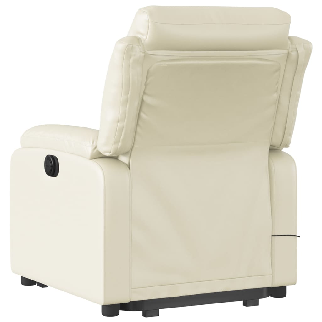 Fauteuil inclinable de massage Crème Similicuir Fauteuils vidaXL   