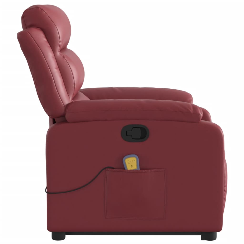 Fauteuil inclinable de massage Rouge bordeaux Similicuir - Xios Store SNC