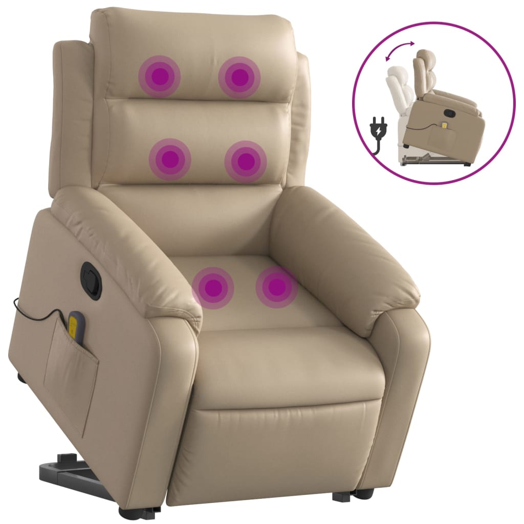 Fauteuil inclinable de massage Cappuccino Similicuir - Xios Store SNC