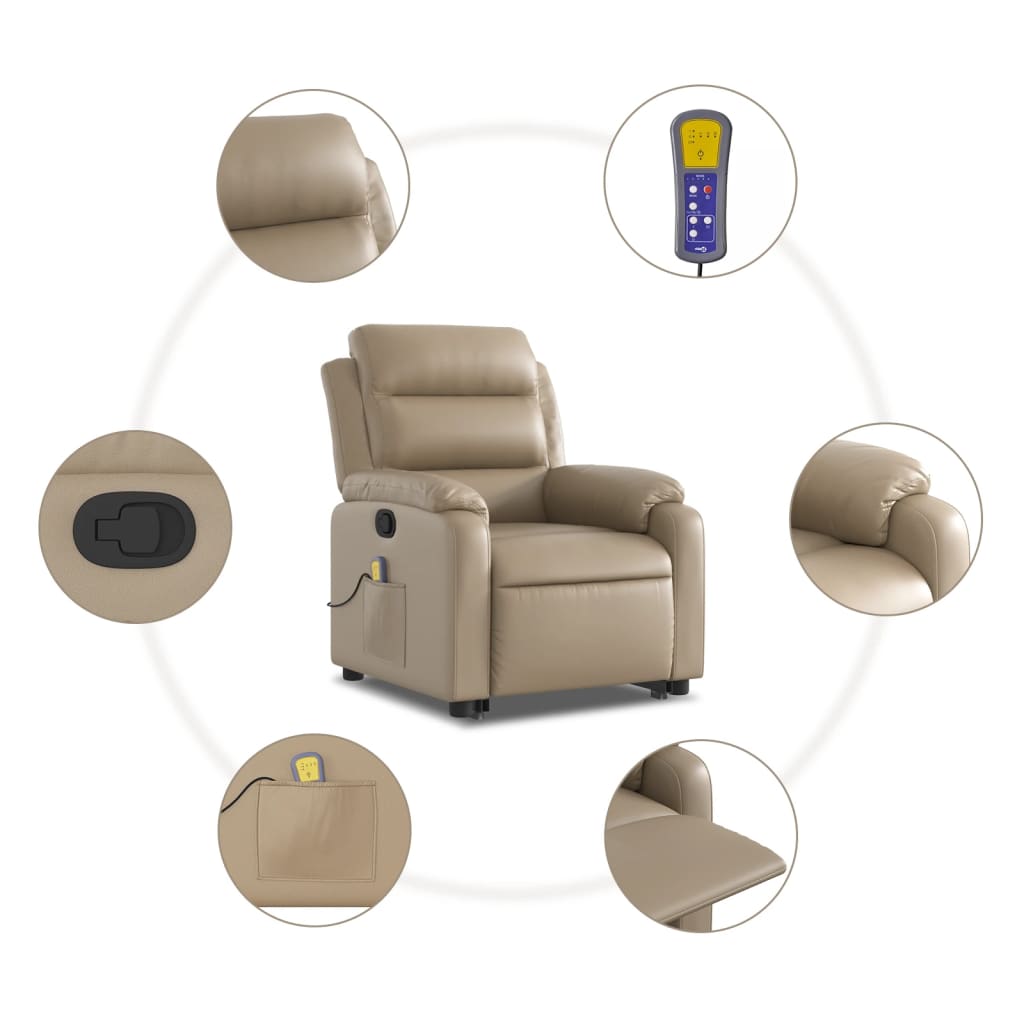 Fauteuil inclinable de massage Cappuccino Similicuir - Xios Store SNC