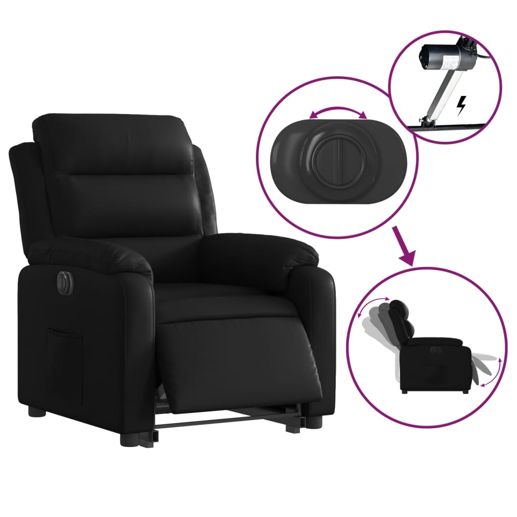 Fauteuil inclinable électrique noir similicuir Fauteuils vidaXL   