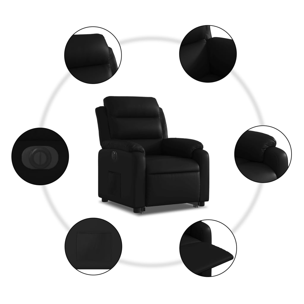 Fauteuil inclinable électrique noir similicuir Fauteuils vidaXL   