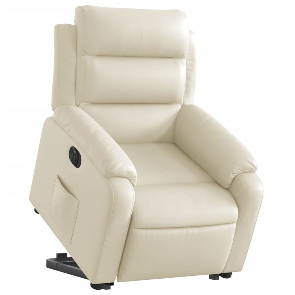 Fauteuil inclinable électrique crème similicuir Fauteuils vidaXL   