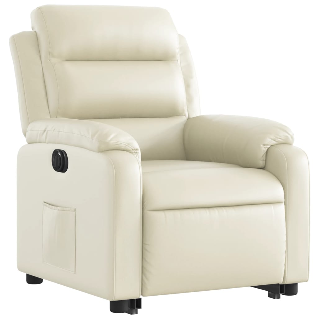 Fauteuil inclinable électrique crème similicuir Fauteuils vidaXL   