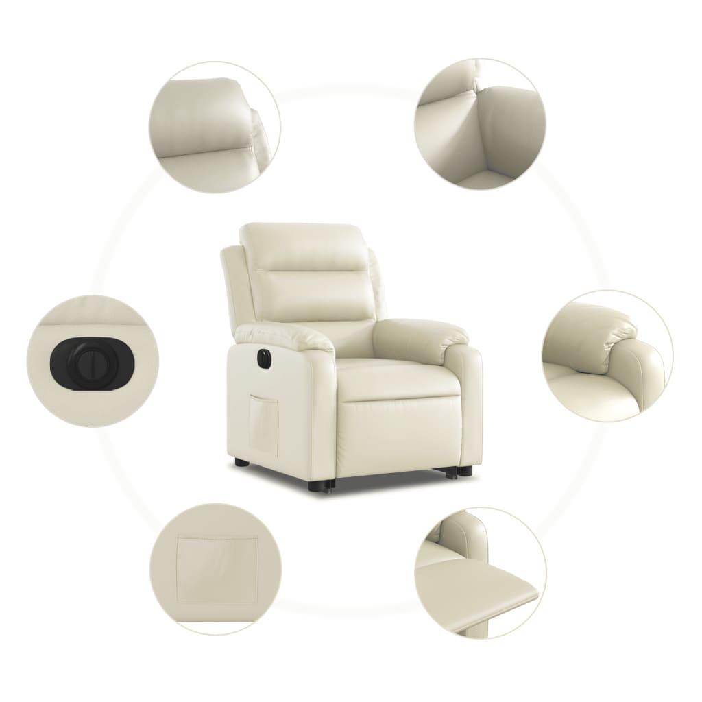 Fauteuil inclinable électrique crème similicuir Fauteuils vidaXL   