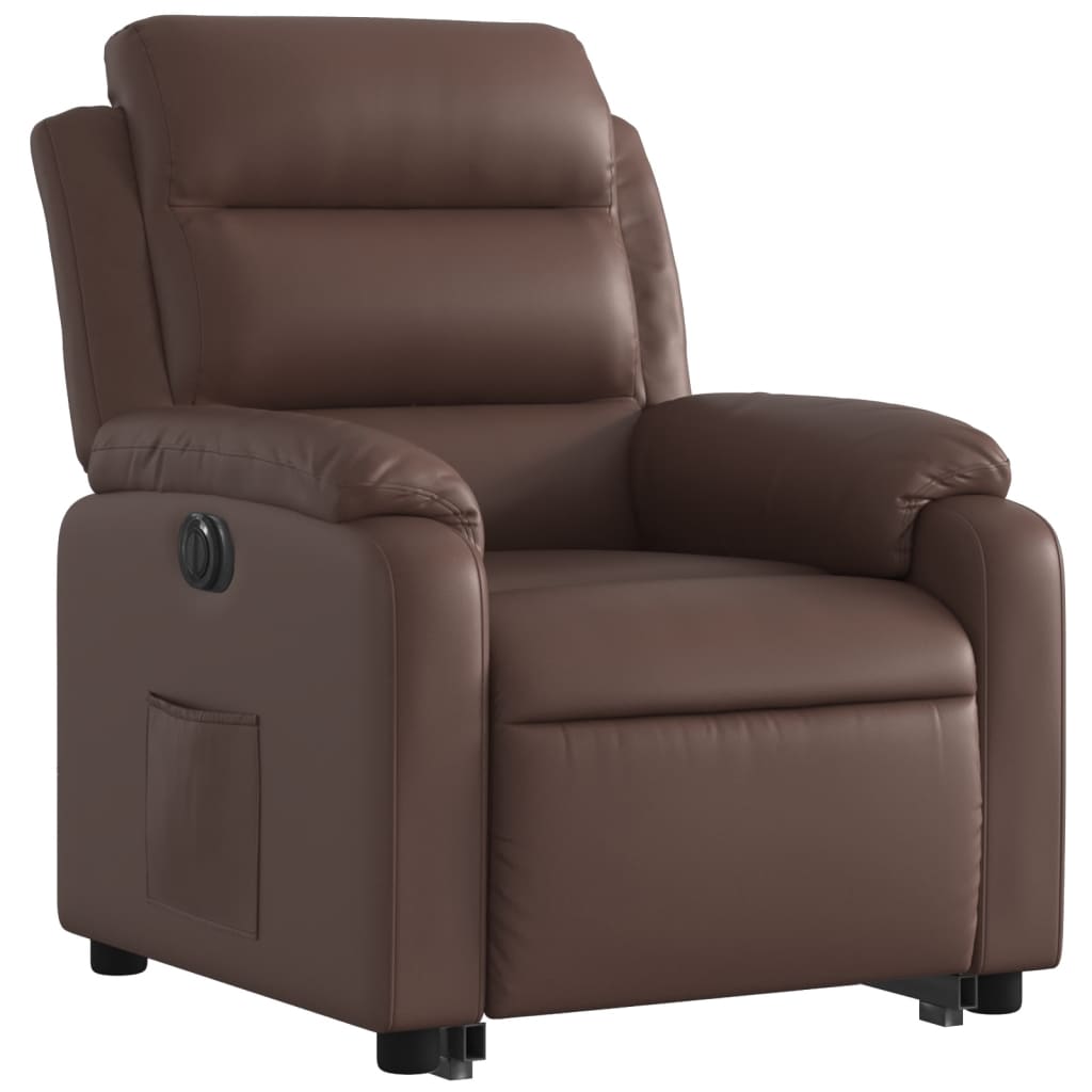 Fauteuil inclinable électrique marron similicuir - Xios Store SNC