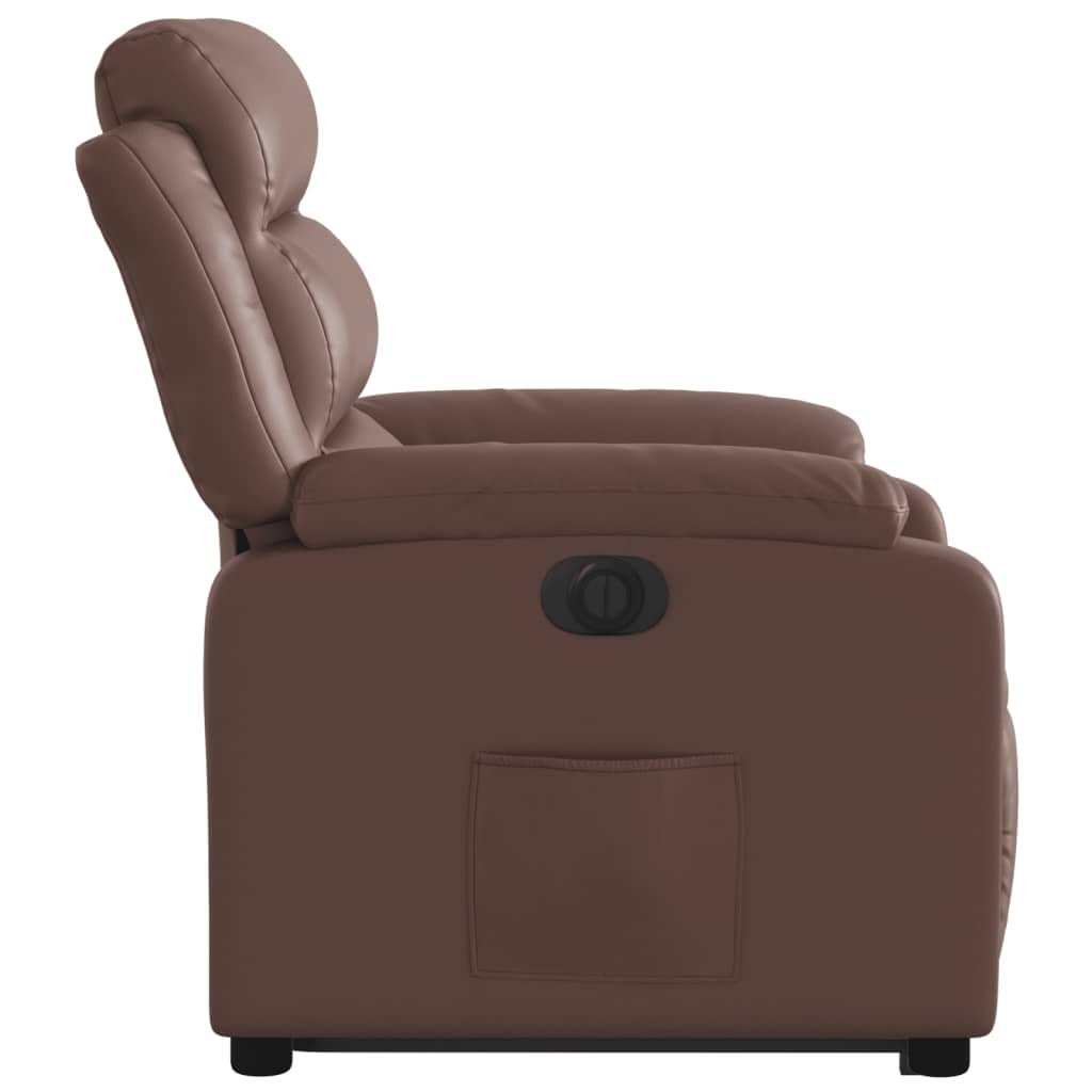 Fauteuil inclinable électrique marron similicuir - Xios Store SNC