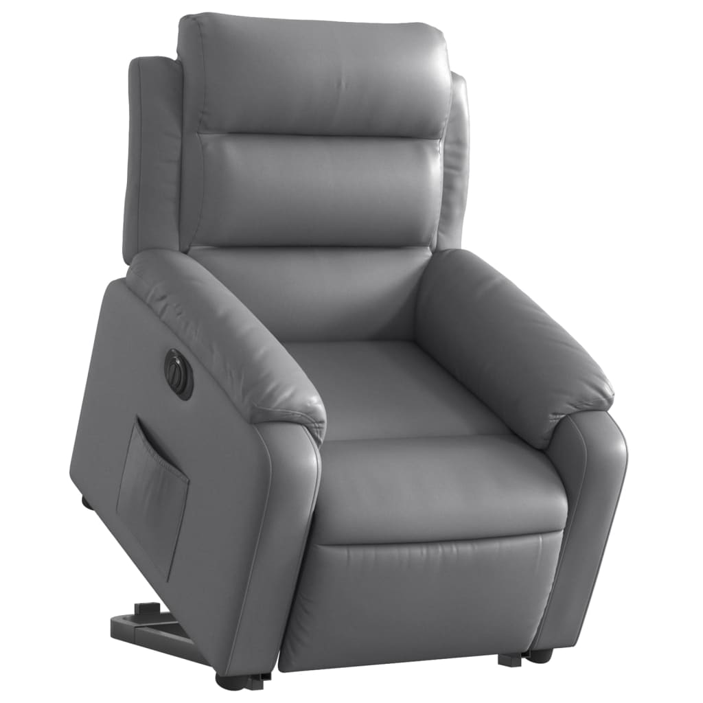 Fauteuil inclinable électrique gris similicuir Fauteuils vidaXL   